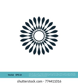 Ornamental, Decoration Flower Icon Vector for Spa Logo Template Illustration Design. Vector EPS 10.