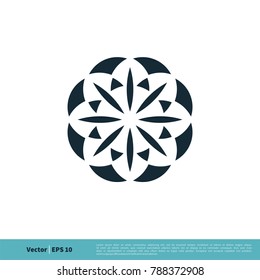 Ornamental Decoration Flower Icon Vector Logo Template Illustration Design. Vector EPS 10.