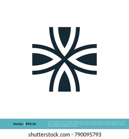 Ornamental Decoration Flower Icon Vector Logo Template Illustration Design. Vector EPS 10.