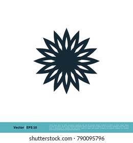 Ornamental Decoration Flower Icon Vector Logo Template Illustration Design. Vector EPS 10.