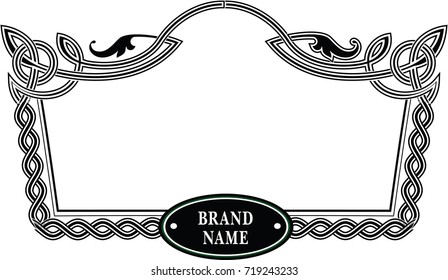 Ornamental decoration frame in celtic style. Vector.
