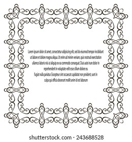 Ornamental decorative black frame. Vector