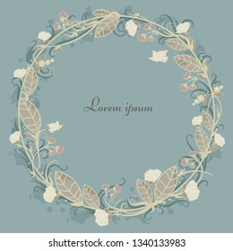 ornamental decorative border with flower