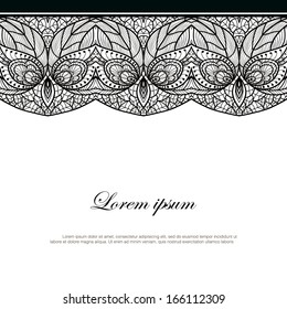 ornamental decorative card with lace elements