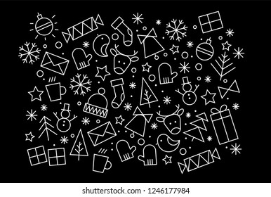 Ornamental and decorative Christmas icons and illustratons for postcards, posters, prints, greetings and invitations for your family and friends' gifts wrapping, pajamas prints and home decorations