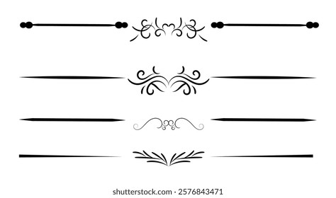 Ornamental decorative elements. Vector ornate elements design.