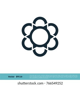 Ornamental Decorative Flower Icon Vector Logo Template Illustration Design. Vector EPS 10.