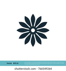 Ornamental Decorative Flower Icon Vector Logo Template Illustration Design. Vector EPS 10.