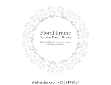 ornamental decorative flower in round frame on white background