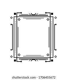 Ornamental decorative frame. Art deco line border. Vector illustration.