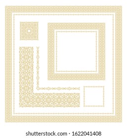 Ornamental decorative frames on  white background