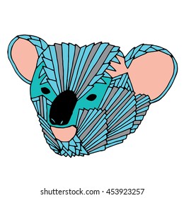 Ornamental decorative koala bear illustration