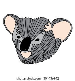 Ornamental decorative koala bears head. Good for T-shirt, bag or whatever print. Vector illustration