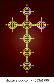 Ornamental decorative latin cross, symbol of Christianity.