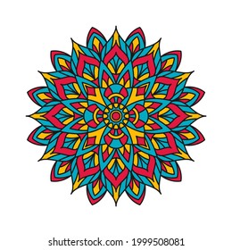 Ornamental decorative mandala pattern design colorful. Round decorative element