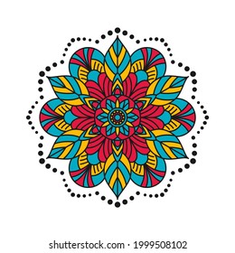 Ornamental decorative mandala pattern design colorful. Round decorative element