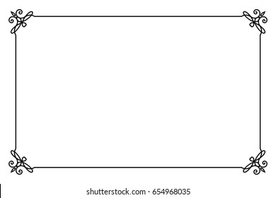 Ornamental decorative page frame. Vector Line style border template