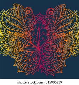Ornamental decorative pattern. Hand drawn abstract element, vector illustration