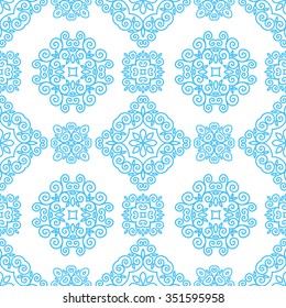 Ornamental decorative seamless lace pattern in mono line style