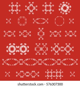 Ornamental decorative set. Vector ornate design elements. Vintage page decoration. Graphic frames and dividers. Templates Collection.