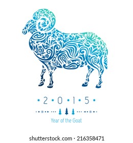 Ornamental Decorative Symbol Of The New Year / Sheep / Goat / 2015