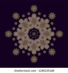 Ornamental decorative vector laced  rosette - mandala