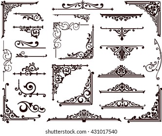Ornamental design borders and corners
Vector set of vintage ornaments