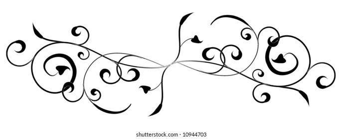 Ornamental design element isolated on white