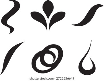 Elementos de diseño ornamentales aislados en el fondo blanco, Vector