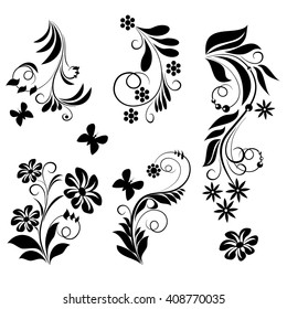 ornamental design elements on a white background