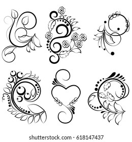 ornamental design elements on a white background