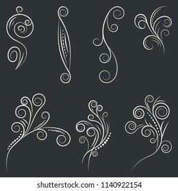 Ornamental design elements. Vector illustration for design, postcard, menu, wedding invitation and books.