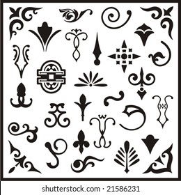 Ornamental design elements, vector series.