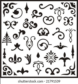 Ornamental design elements, vector series.