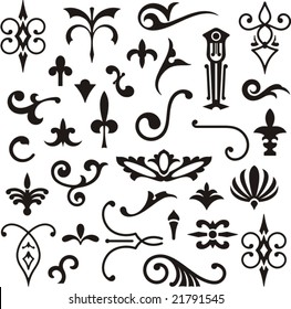 Ornamental design elements, vector series.