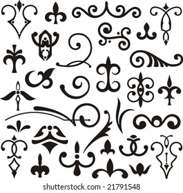 Ornamental design elements, vector series.