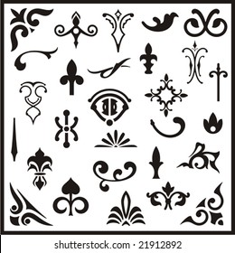 Ornamental design elements, vector series.