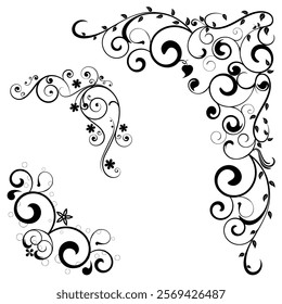 Ornamental Design Floral Corner Vector