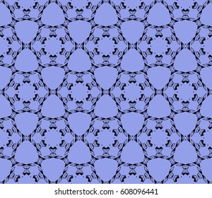 Ornamental design. Modern seamless geometry pattern. Vector illustration. For interior design, printing, web and textile design. Blue, black color