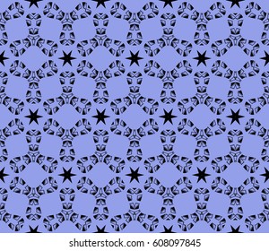 Ornamental design. Modern seamless geometry pattern. Vector illustration. For interior design, printing, web and textile design. Blue, black color