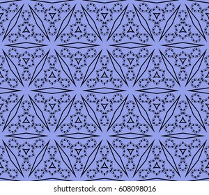 Ornamental design. Modern seamless geometry pattern. Vector illustration. For interior design, printing, web and textile design. Blue, black color