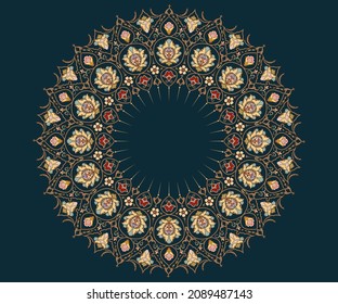 Ornamental design and pattern with classical color scheme