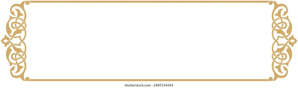 	
Ornamental design pattern on rectangular frame, suitable for calligraphy, invitation cards, frames, label frames, used with text placement in the center. Vector illustration.