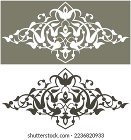 diseño ornamental de estilo tezhip, turco, adecuado para caligrafía, afiches, invitaciones, tallados, decoración interior.