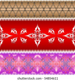 ornamental design ribbons against white background, abstract vector art illustration