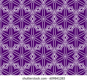 Ornamental design with triangle, square geometric shape. floral style. Modern seamless geometry pattern. Vector illustration. For interior design, printing, web and textile design. purple, white color