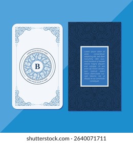 Ornamental Detailed Letter B Monogram Card Design with Text Area