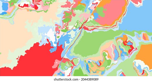 Ornamental Detailed Nature Textile Yellow Pastel Map Illustration. Rainbow Modern Multicolor Light Pink Design. Grunge Original Orange Red Art Background. Soft Green Blue Color Fashion Plane View.