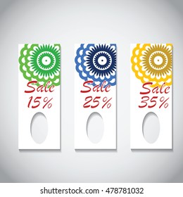 Ornamental discount coupon. Vector editable template with  pattern.Vector illustration for your design