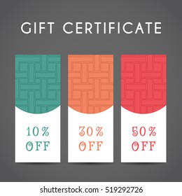 Ornamental discount coupon. Vector editable template with arabic pattern